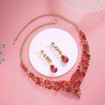 Paxuan Silver/Gold Plated Women Wedding Bridal Jewelry Set Prom Crystal Rhinestone Statement Choker Necklace Teardrop Earrings Link Bracelet Tiaras Crown Jewelry Sets for bride bridesmaid Wedding - Image 3